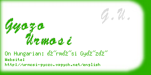 gyozo urmosi business card